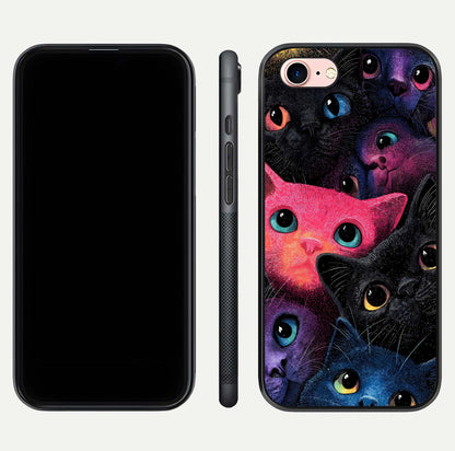 Cosmic Cats Dreams Glass Case for iPhone 6 Plus dual-view layout displaying HD print and glossy shine
