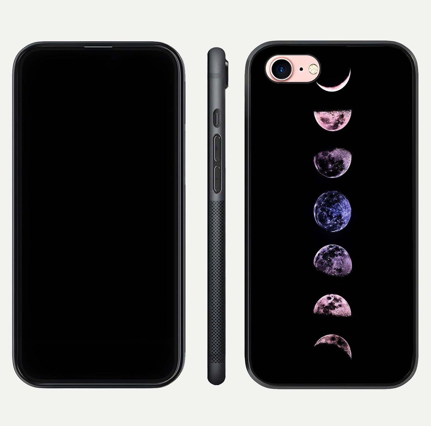 Crimson All Planets Glass Case for iPhone 6 Plus dual-view layout displaying crimson tones and curved edges