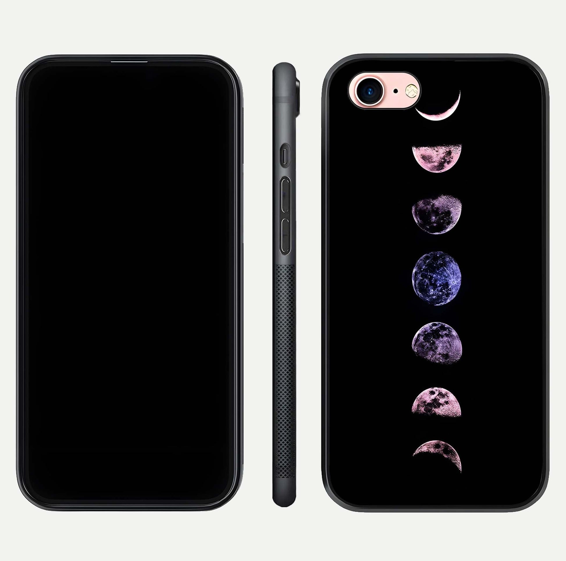 Crimson All Planets Glass Case for iPhone 6 Plus dual-view layout displaying crimson tones and curved edges