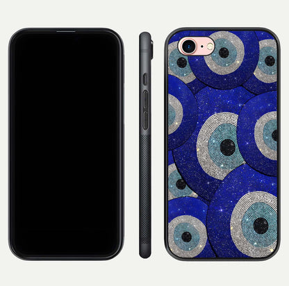 Galaxy Eye Flow Glass Case for iPhone 6 Plus front and back view layout displaying cosmic art and curved glass borders