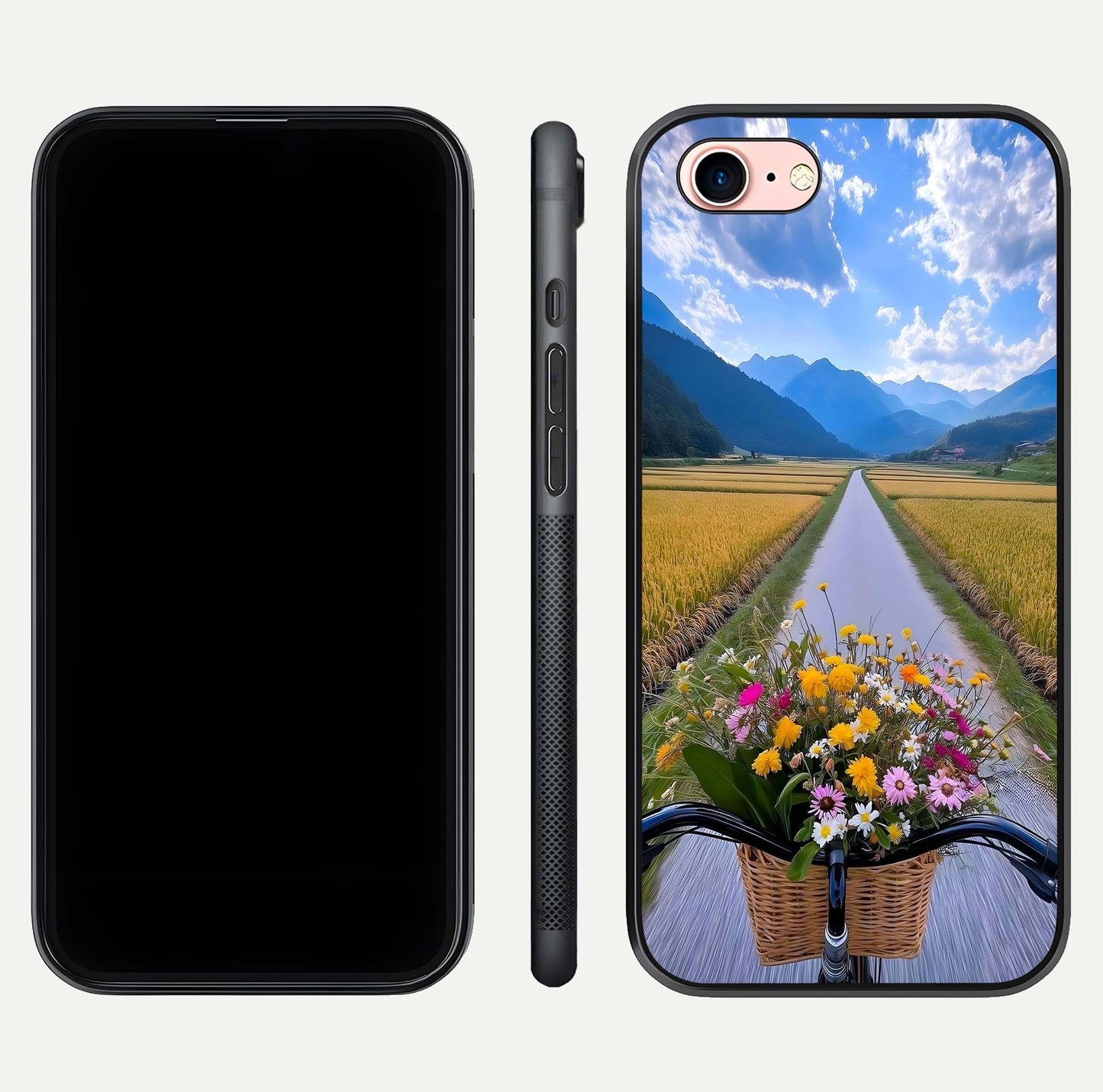 Golden Field Journey Glass Case for iPhone 6 Plus front and back view layout highlighting natural gradient and smooth glass finish