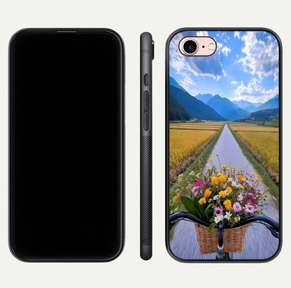 Golden Field Journey Glass Case for iPhone 6 Plus front and back view layout highlighting natural gradient and smooth glass finish