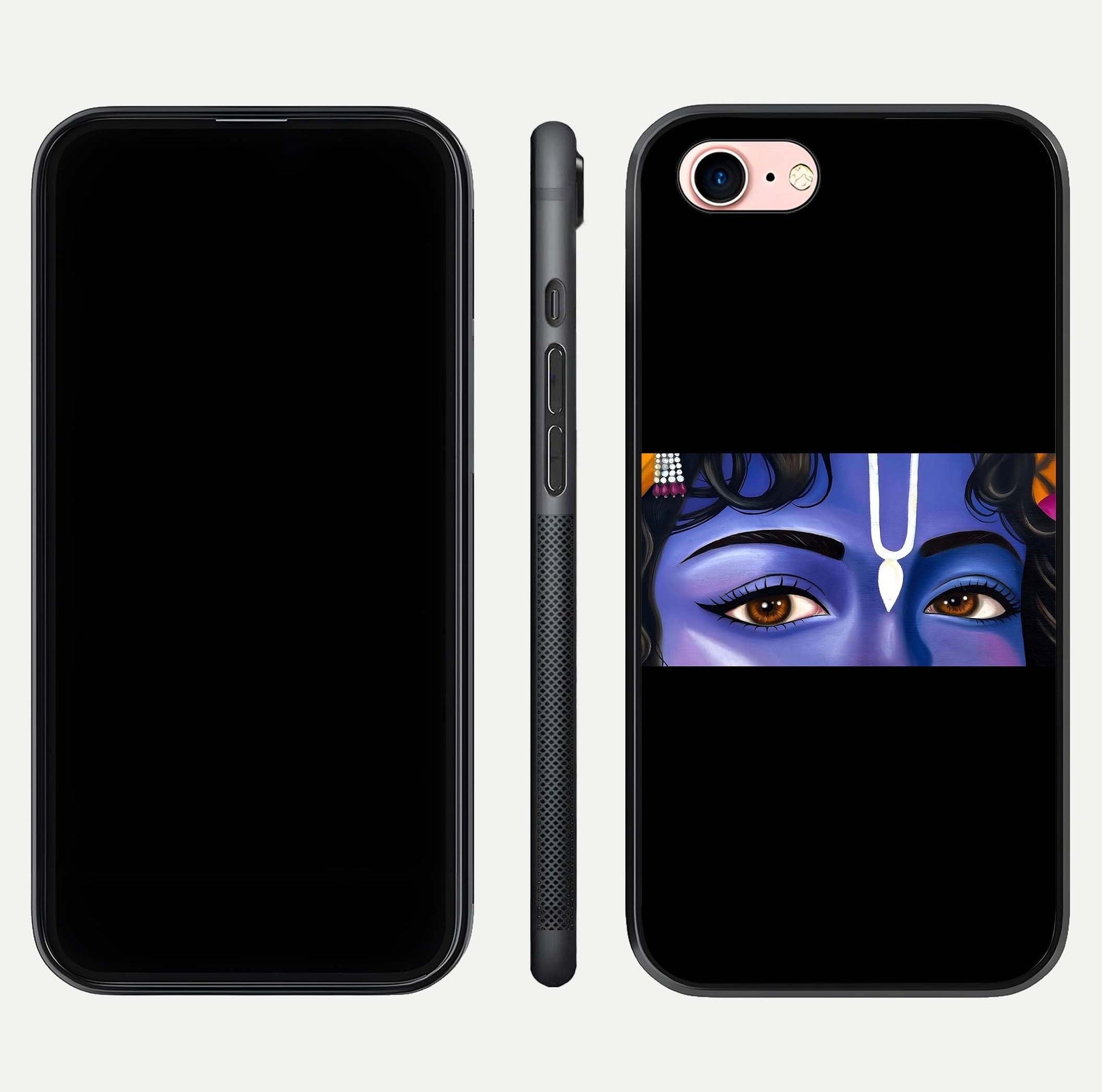 Krishna Eye Glass Case for iPhone 6 Plus front and back view layout highlighting detailed spiritual motif