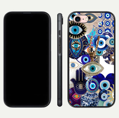 Mystic Charm Eye Glass Case for iPhone 6 Plus front & back layout highlighting spiritual design and edges