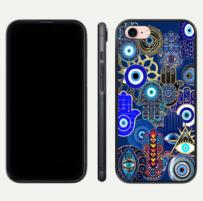 Mystic Palm Guard Glass Case for iPhone 6 Plus front & back layout highlighting spiritual art and edge finish