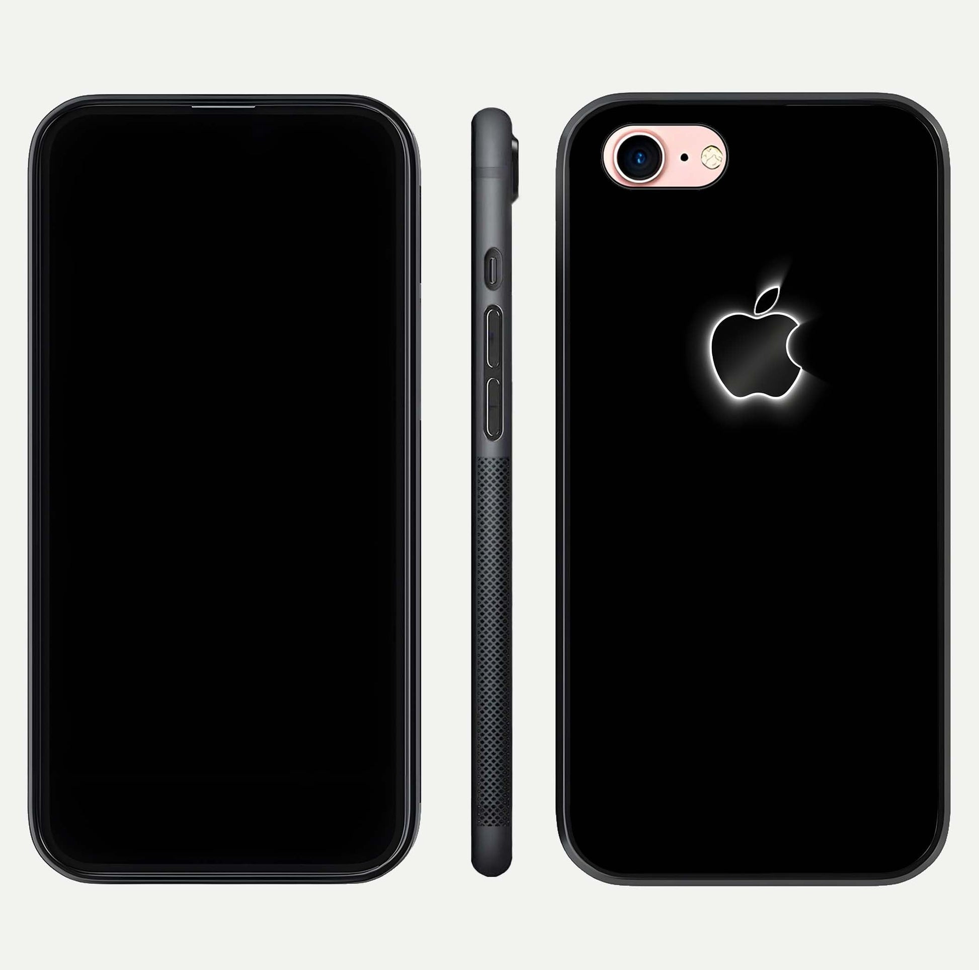 Neon Apple Glow Glass Case for iPhone 6 Plus front & back layout showing bright tones and edge curve
