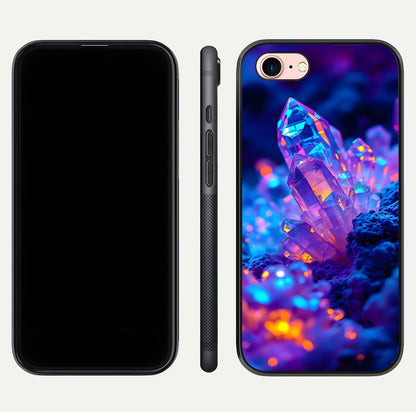 Neon Aura Shards Glass Case for iPhone 6 Plus front & back layout showing vivid tones and edge finish