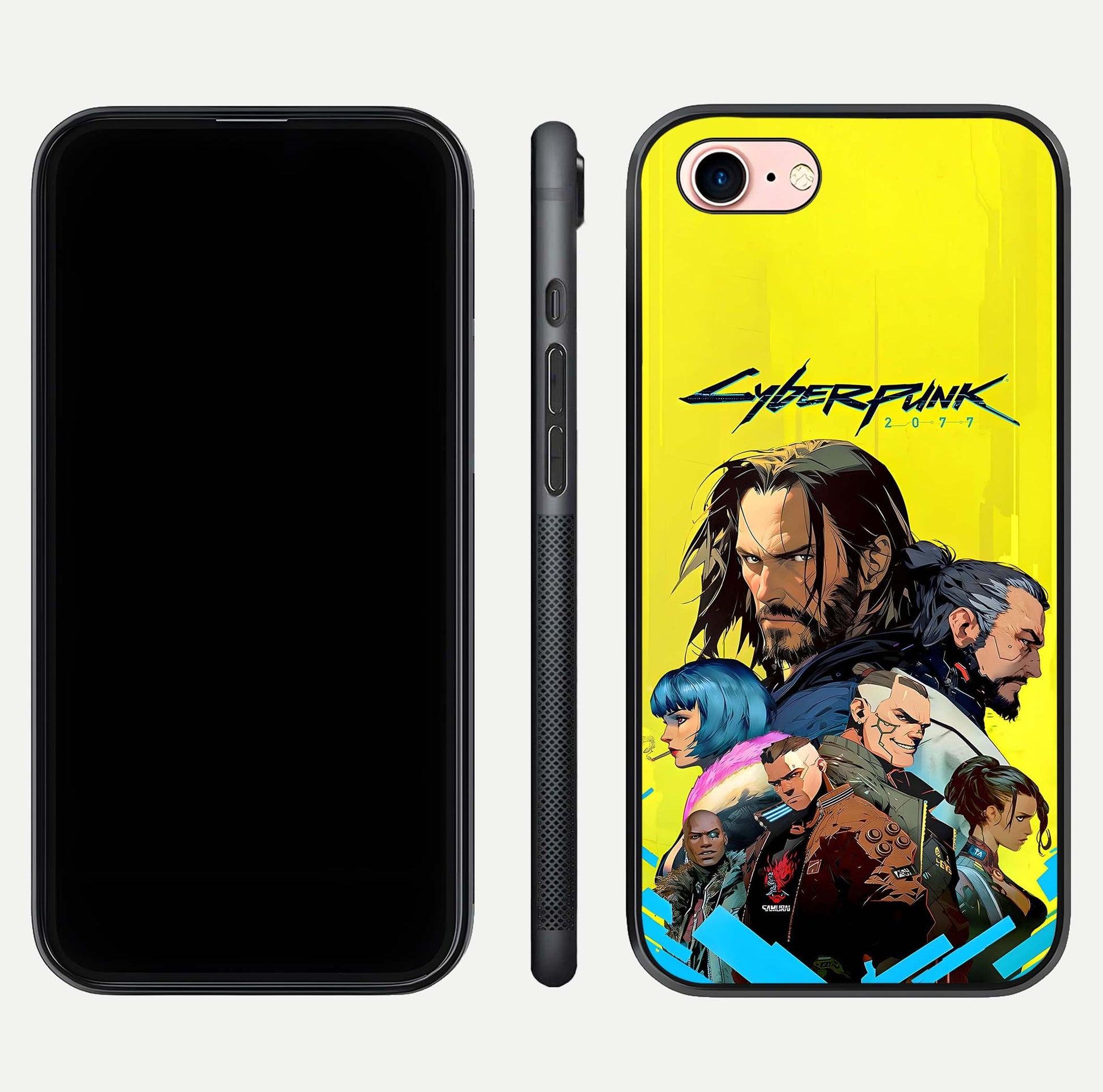 Neon Rebel Genesis Glass Case for iPhone 6 Plus front & back layout highlighting futuristic theme and curves