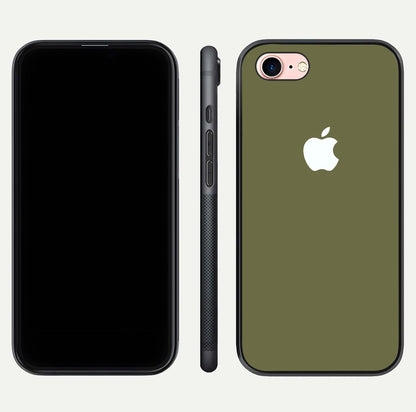 Olive Matte Essence Glass Case for iPhone 6 Plus front & back layout highlighting simple design and clean edges