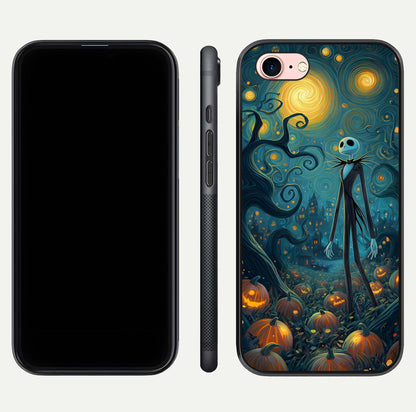 Pumpkin Moonlight Tale Glass Case for iPhone 6 Plus front & back layout showing festive orange tone and edges