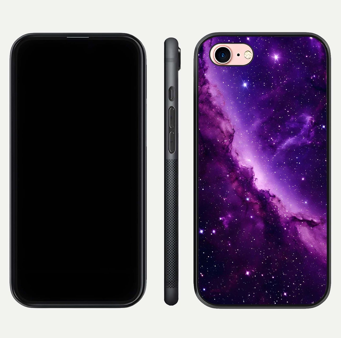 Purple Shade Sky Glass Case for iPhone 6 Plus front & back layout showing HD tones and clean glass edges