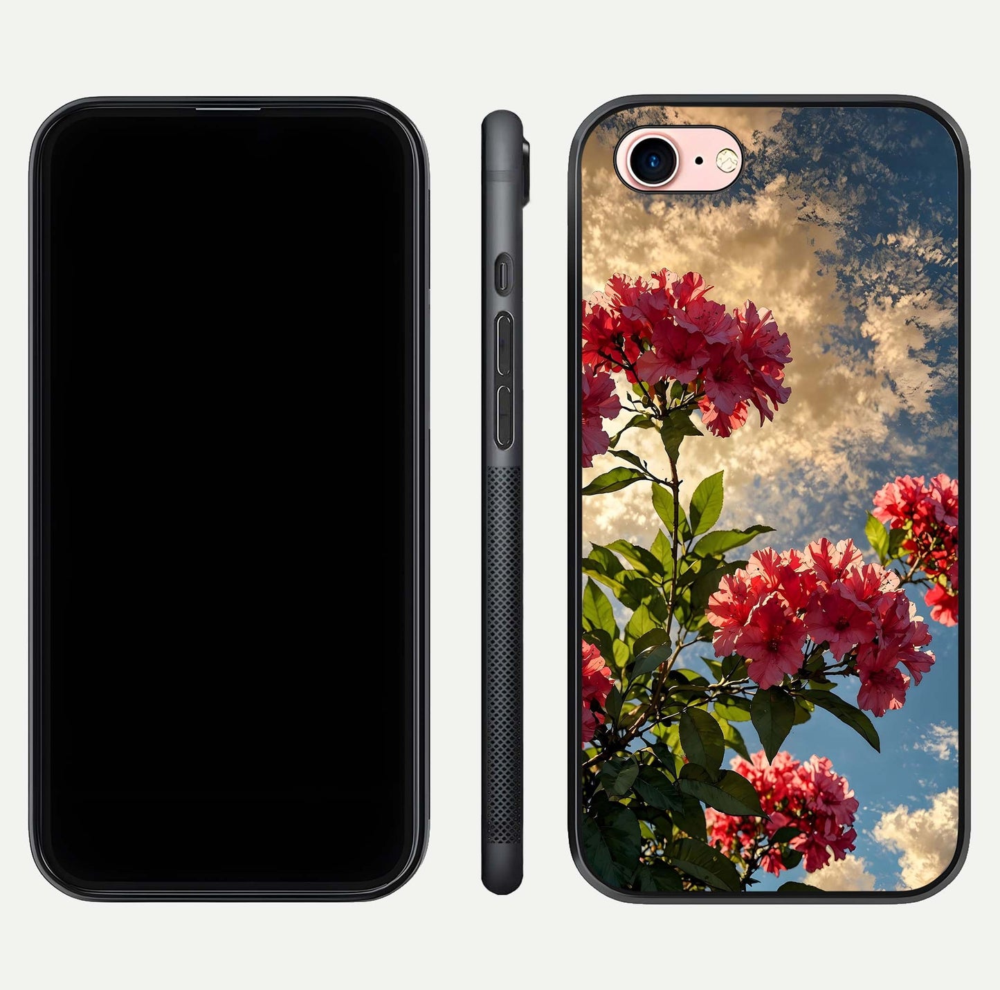 Red Bloom Skies Glass Case for iPhone 6 Plus front & back layout showing soft gradient sky tones and edges