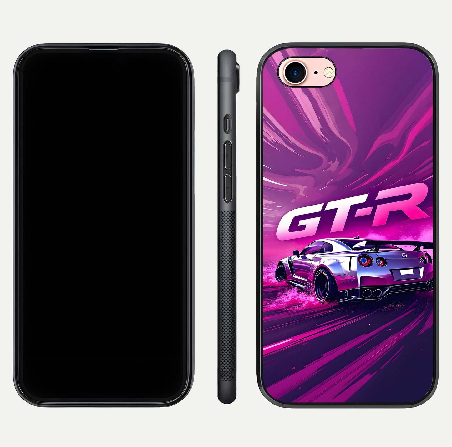 Speed Drift Legend Glass Case for iPhone 6 Plus front & back layout showing bold tones and smooth edges