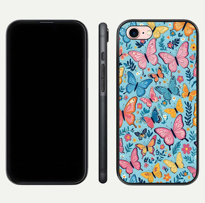 Spring Wing Garden Glass Case for iPhone 6 Plus front & back layout showing soft tones and elegant glass design