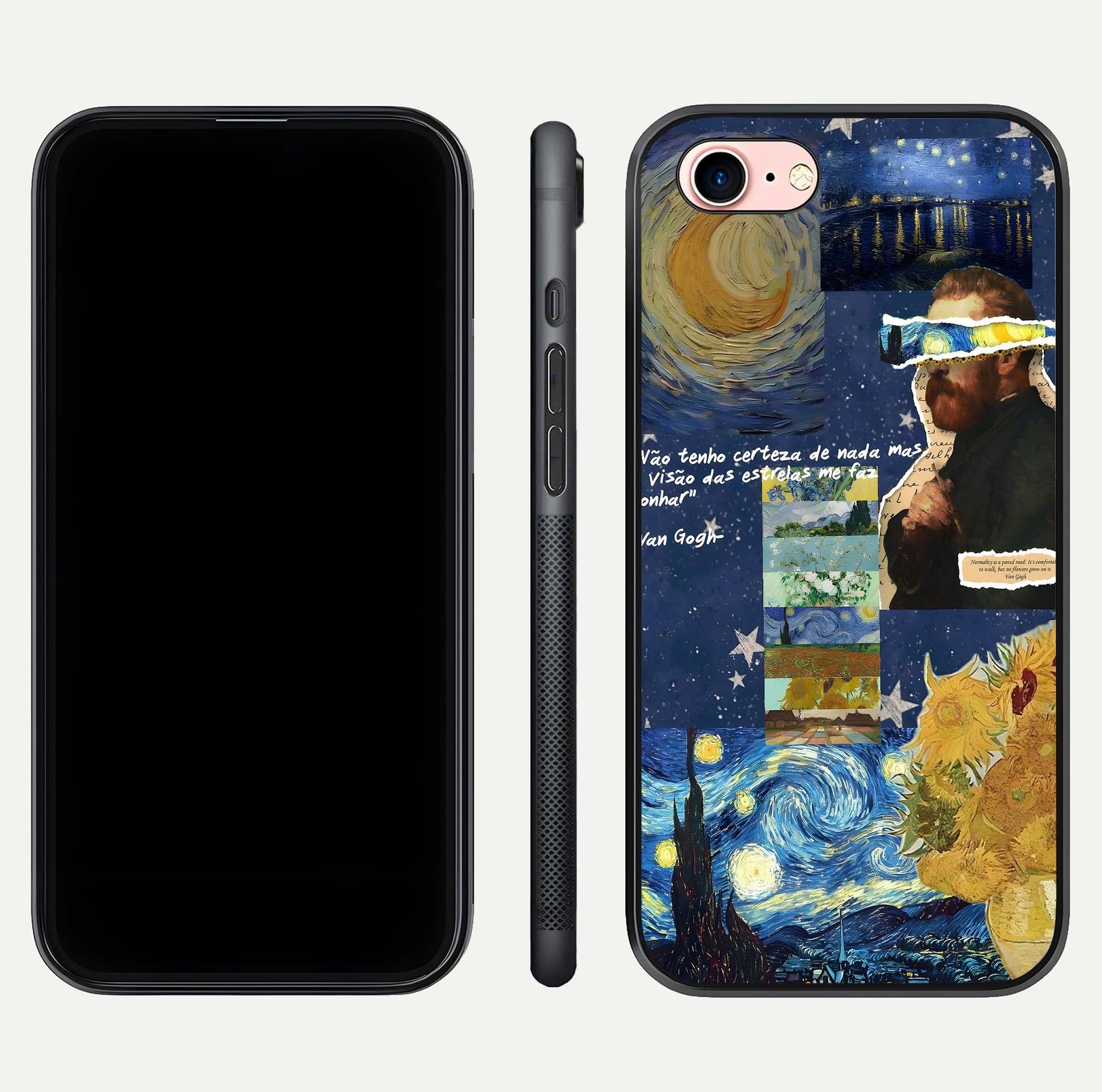Starry Dream Vision Glass Case for iPhone 6 Plus front & back layout showing star blend and smooth edges