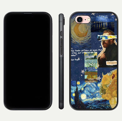 Starry Dream Vision Glass Case for iPhone 6 Plus front & back layout showing star blend and smooth edges