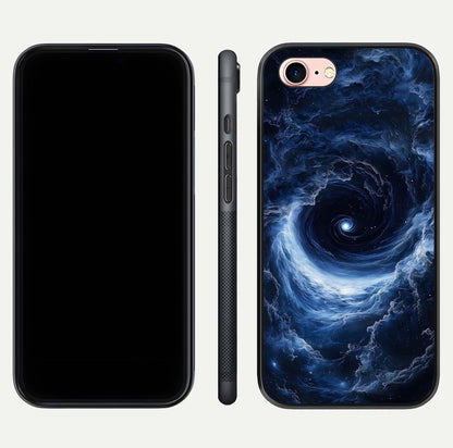 Stunning Galaxy Glass Case for iPhone 6 Plus front & back layout showing deep cosmic hues and clean edges