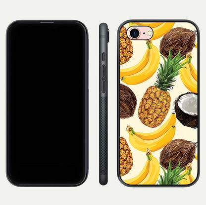 Tropical Fruit Mood Glass Case for iPhone 6 Plus front & back layout showing playful tones and clean edge