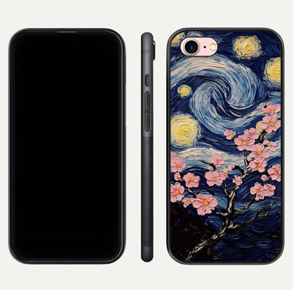 Van Gogh Scenery Glass Case for iPhone 6 Plus front & back layout showing vibrant tones and detailed design