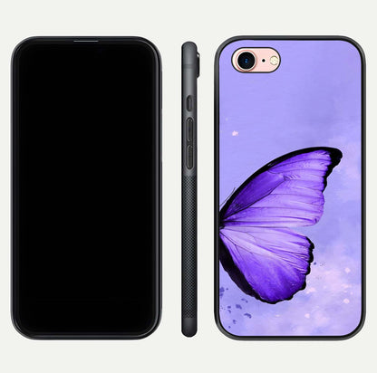 Violet Dream Wing Glass Case for iPhone 6 Plus front & back layout showing violet tones and smooth edges