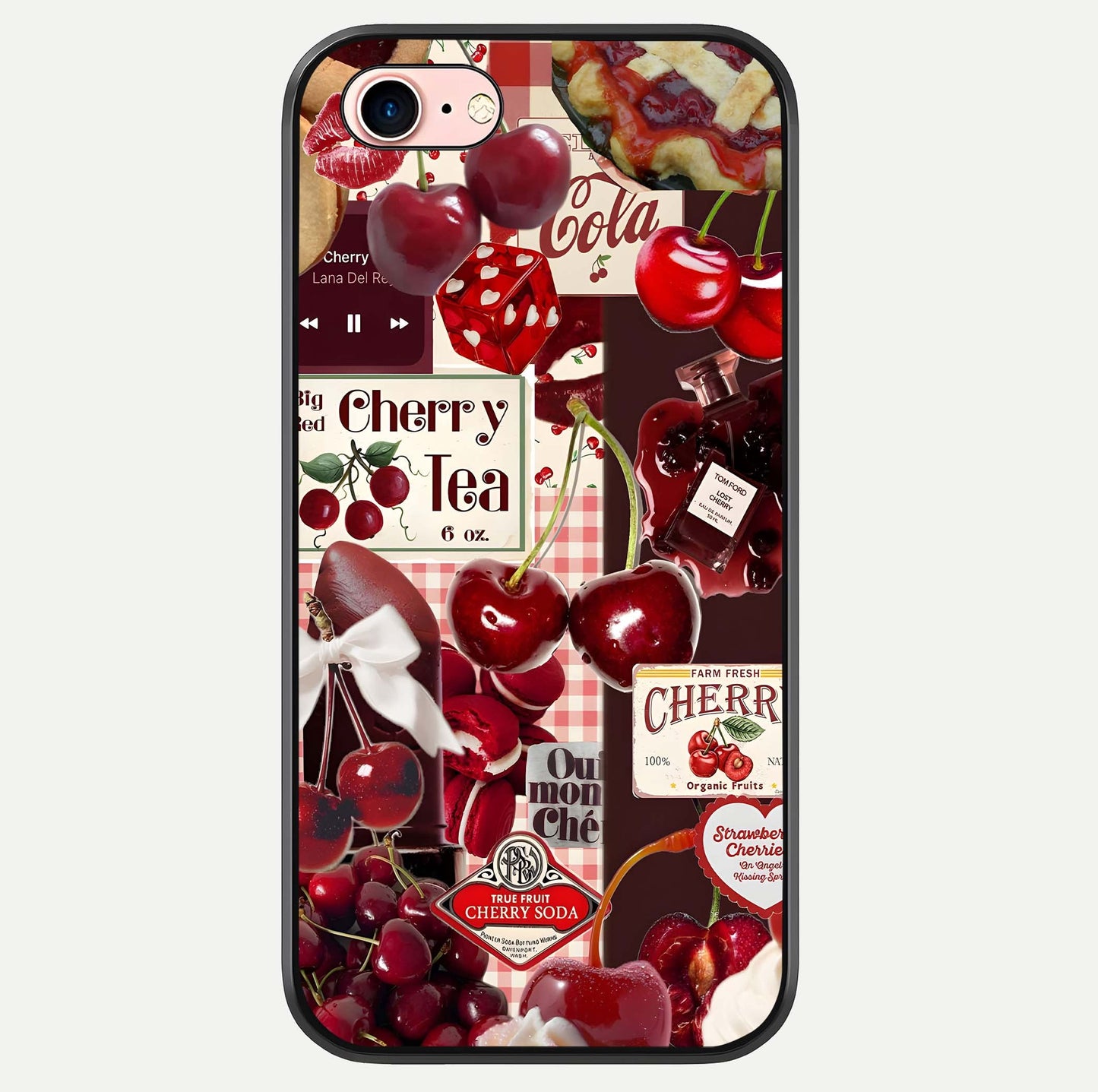 Aesthetic Cherry Tea Glass Case For iPhone 16 Pro by Custom World