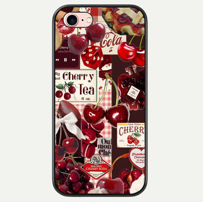 Aesthetic Cherry Tea Glass Case For iPhone 16 Pro by Custom World