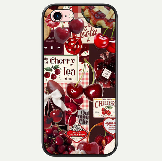 Aesthetic Cherry Tea Glass Case For iPhone 16 Pro by Custom World