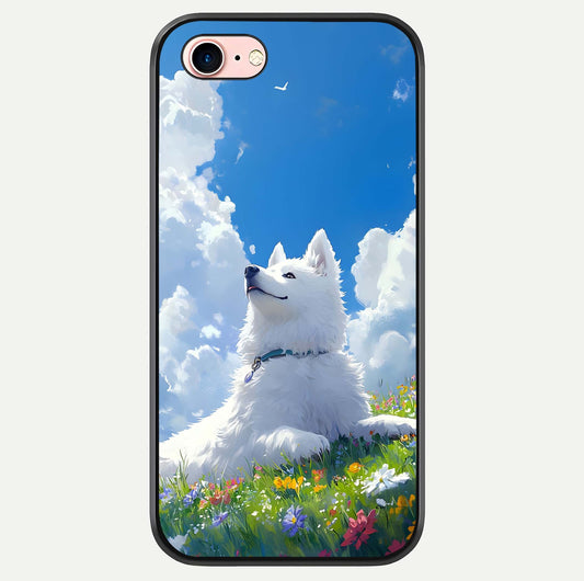 Blissful Cloud Pup Glass Case For iPhone 16 Pro by Custom World