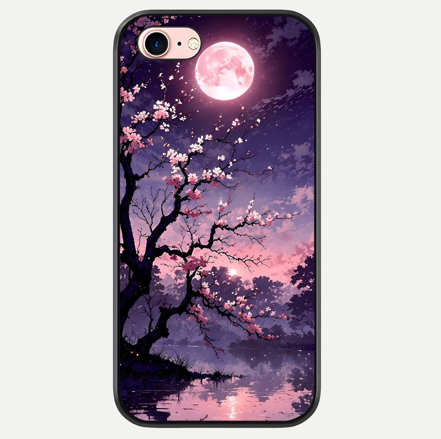 Blossom Pink Moon Glass Case For iPhone 16 Pro by Custom World