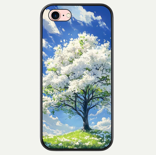 Blossom Sky Serenity Glass Case For iPhone 16 Pro by Custom World