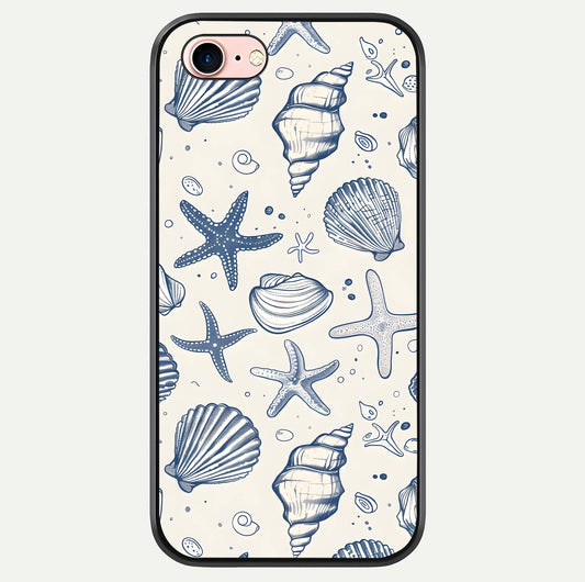 Blue Ocean Outline Glass Case For iPhone 16 Pro by Custom World