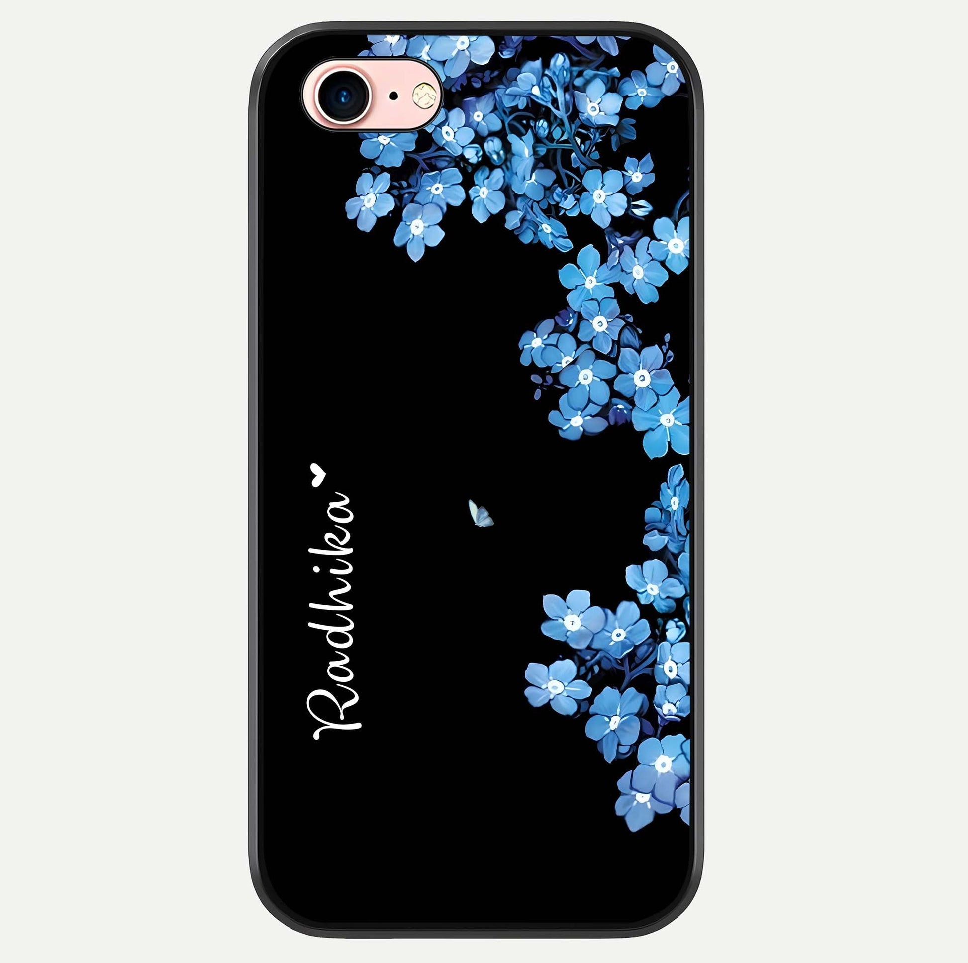 Blue Petal Dream Custom Name Glass Case For iPhone 16 Pro by Custom World