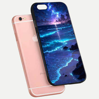Classic Damn Look Glass Case for iPhone 6 Plus floating mockup emphasizing HD gloss and stylish edges