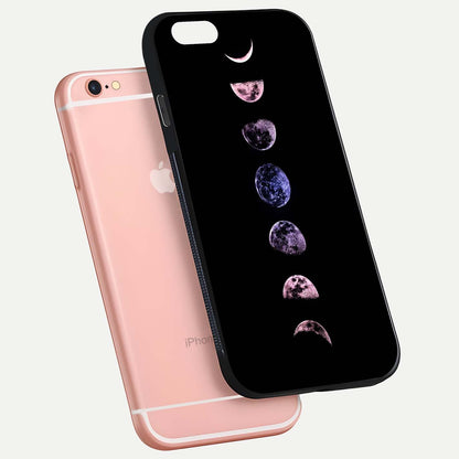 Crimson All Planets Glass Case for iPhone 6 Plus floating mockup showing gloss depth and rich hues
