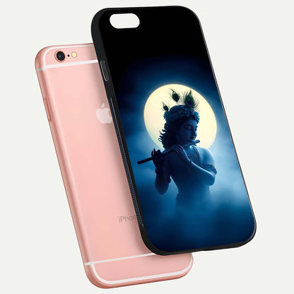 Divine Moon Flute Glass Case for iPhone 6 Plus floating mockup showing HD gloss and luminous texture