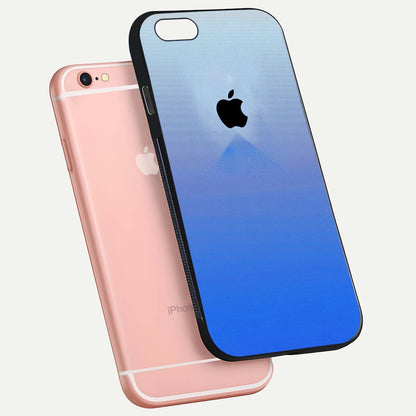 Gradient Apple Vibe Glass Case for iPhone 6 Plus floating dual-view mockup showing gloss polish and gradient blend
