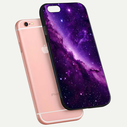 Purple Shade Sky Glass Case for iPhone 6 Plus floating dual-view mockup displaying gloss and sky theme