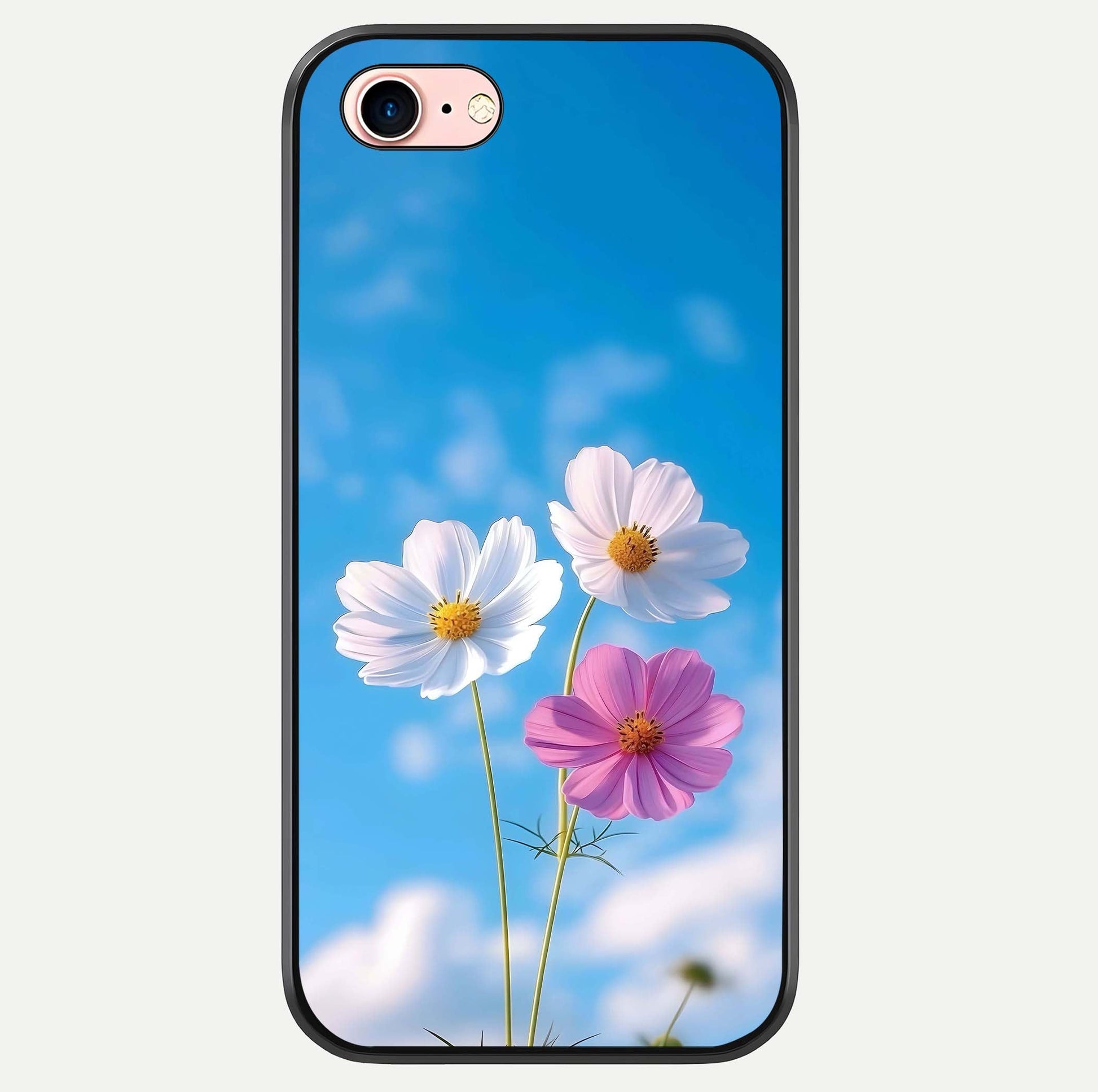 Triple Flowers With Sky Glass Case For iPhone 16 Pro by Custom World