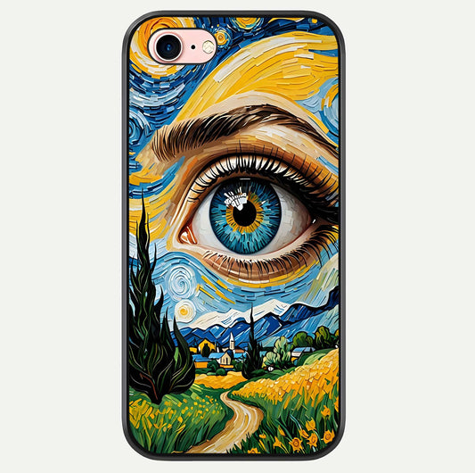 Van Gogh Eye Glass Case For iPhone 16 Pro by Custom World