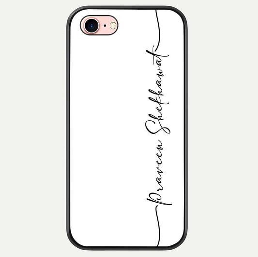 White Tune Custom Name Glass Case For iPhone 16 Pro by Custom World