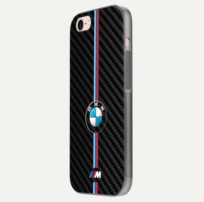 BMW Pattern Glass Case for iPhone 6 Plus side-angle image showing edge finish and luxury car-inspired shine