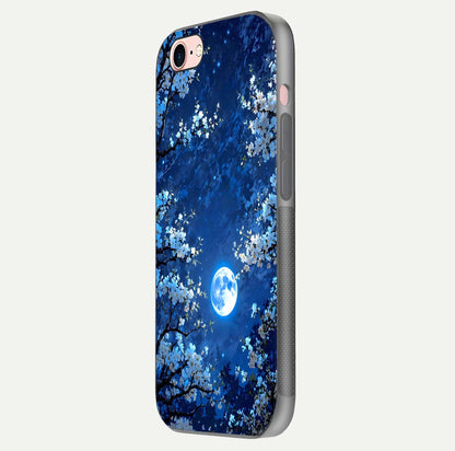 Blossom Moonlight Sky Glass Case for iPhone 6 Plus side-angle view emphasizing moonlight tones and protective edge