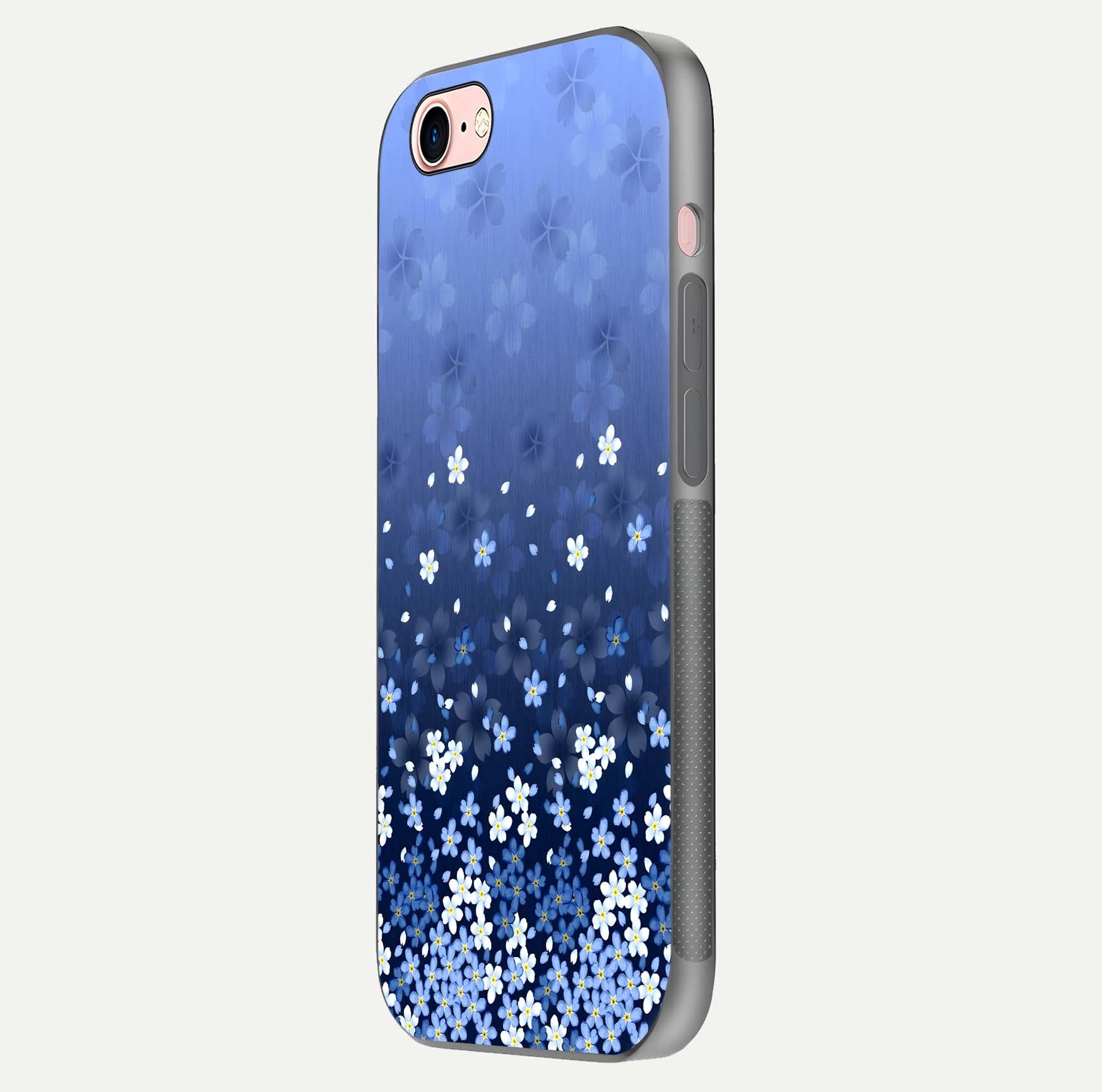 Blue Starry Glass Case for iPhone 6 Plus side-angle photo showing light reflection and detailed star pattern