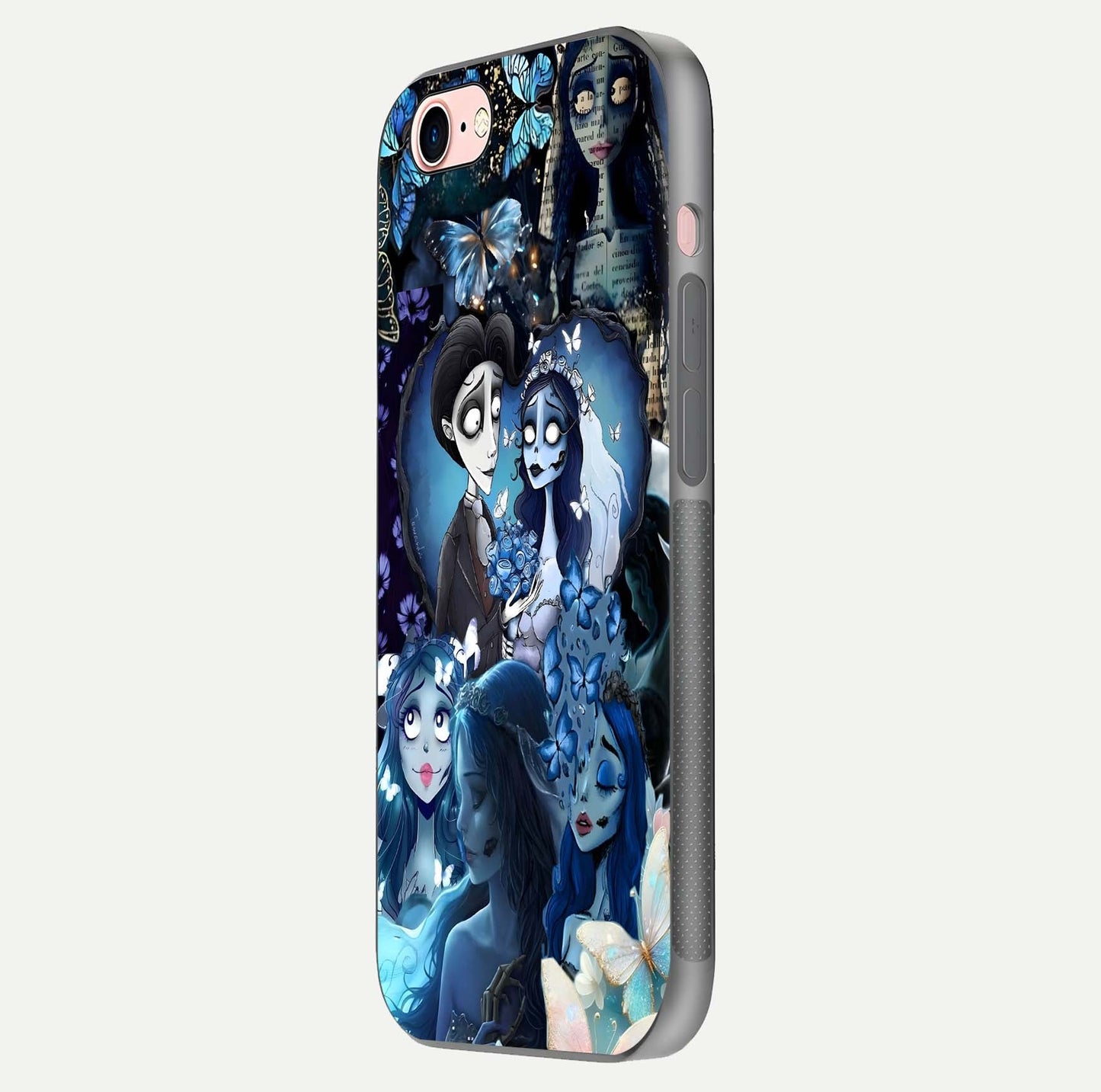 Butterfly Ghost Soul Glass Case for iPhone 6 Plus side-angle image capturing edge light and deep design tones