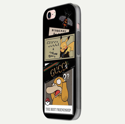 Cartoon Brand Play Mashup Glass Case for iPhone 6 Plus side-angle image showing reflection brightness and fun graphic mix