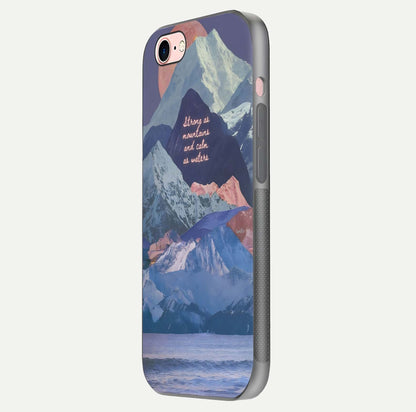 Celestial Mountain Calm Glass Case for iPhone 6 Plus side-angle image capturing mountain detail and shine gradient