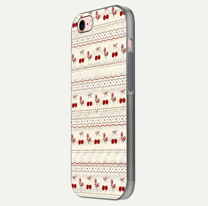 Cherry Bloom Charm Glass Case for iPhone 6 Plus side-angle photo showing flower detail and edge light