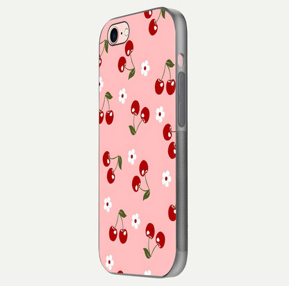 Cherry Love Mood Glass Case for iPhone 6 Plus side-angle image capturing smooth gloss and delicate details