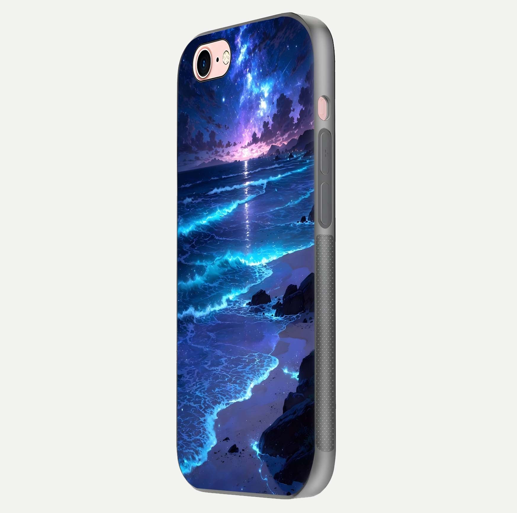 Classic Damn Look Glass Case for iPhone 6 Plus side-angle photo showing shine texture and curve reflection