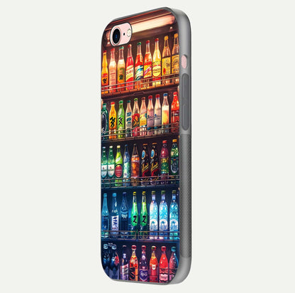 Colorful Soda Bottles Glass Case for iPhone 6 Plus side-angle photo showing polish shine and texture depth